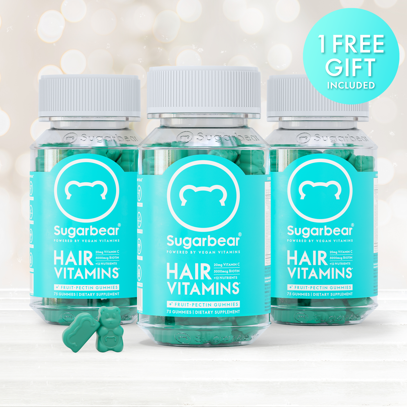 Sugarbear Hair Vitamins - 3 Month Gift Pack + Free Gift